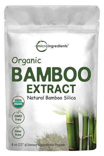 Micro ingredients Organic Bamboo Extract Powder, 8oz, Rich in Silica for Skin, Hair, Nails & Joints