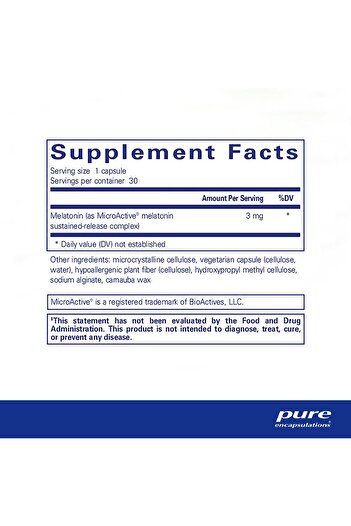 Pure Encapsulations Melatonin-SR Extended Release - Sleep Supplement - 30 Capsules