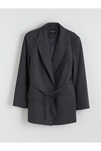 LC Waikiki Anthracite Belted Women's Blazer Jacket