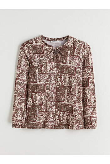 LC Waikiki Mixed Tie Neck Patterned Blouse