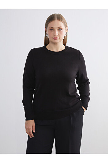 LC Waikiki Black Crew Neck Women's Knitwear Sweater