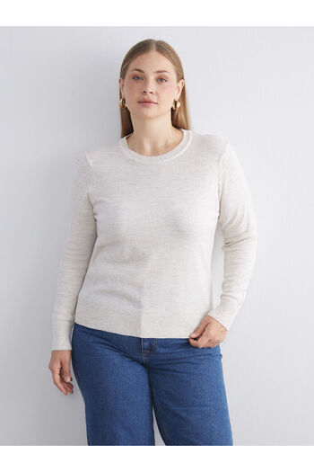 LC Waikiki Beige Crew Neck Women's Knitwear Sweater