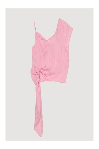 LC Waikiki Lace Detailed Pinstripe Blouse Pink
