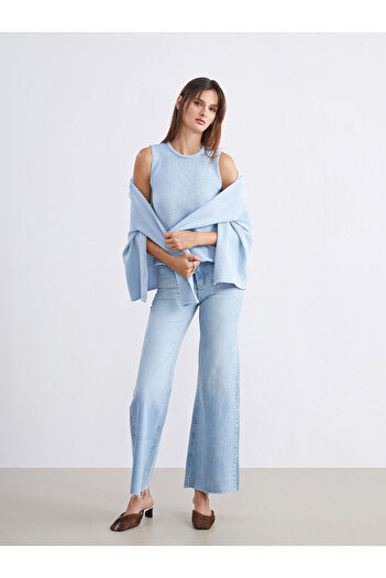 LC Waikiki Blue Wideleg Women's Jean Trousers