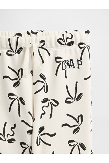 GAP Kız Bebek Kırık Beyaz Relaxed Logo Pull-On Jogger Eşofman Altı