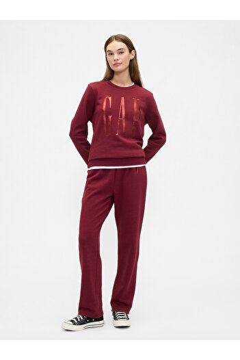 GAP Women's Brick Red Logo Pull-On Slim Sweatpants