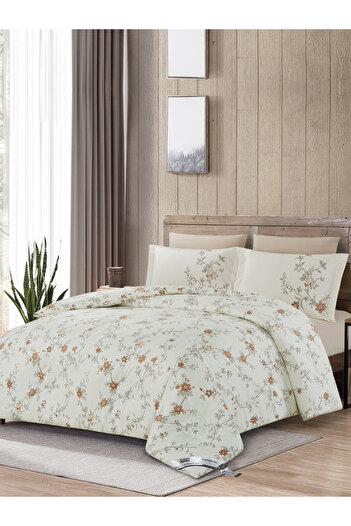 Donetella 6-Piece Comforter Set - King Size 260x240cm, Printed, All Season, Microfiber, 350 GSM Filling.
