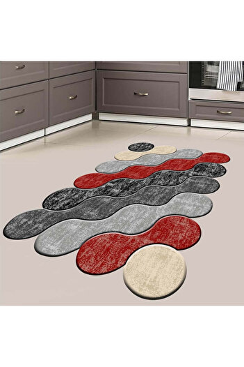 Chilai Home Carpet 476HFT1881, 100x150 cm, Polyester 750 g/m2, Gray/red