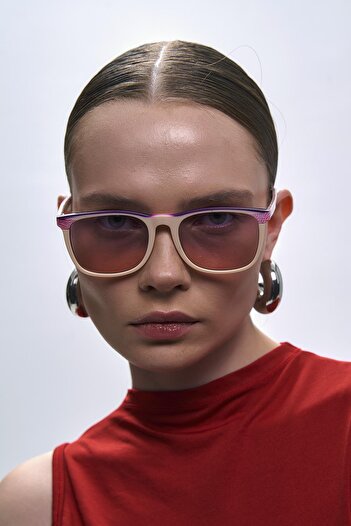 Bilge Karga Doyle Purple Beige Gradient Sunglasses