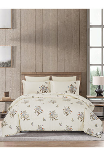 Donetella 4-Piece Comforter Set - Single Size 170x230cm, Printed, All Season, Microfiber, 350 GSM Filling.