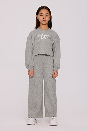 Iceberg Girl Grey Melange Sweatshirt