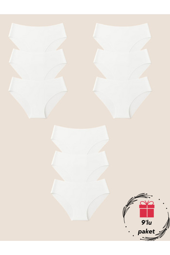 Adeniz Women's 9-Piece Seamless Laser Cut No Mark Lycra Bikini Slip Panties New