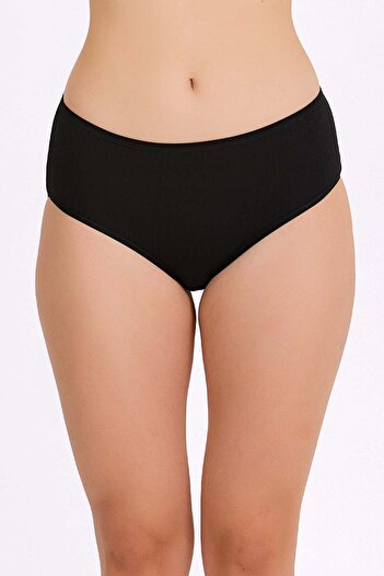 İLKE İÇ GİYİM Women's High Waist Thin Striped Bato Panties