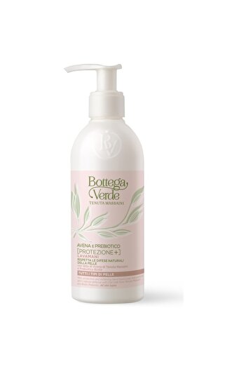 Bottega Verde Liquid Soap, Protective, with Oat Milk and Biolin Prebiotic - Avena e Prebiotico, 250 ML