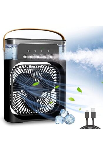 Generic Portable mini air cooler fan Personal Air Cooler with 7 Colors LED Light USB Powered Mini Desktop Co