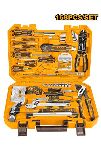 Ingco 168 PCS HANDTOOLS SET HKTHP21681 - Comprehensive Hand Tool Set with 168 Pieces, Perfect for DI
