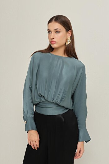 Setre Quartz Waist Tie Detailed Long Sleeve Blouse