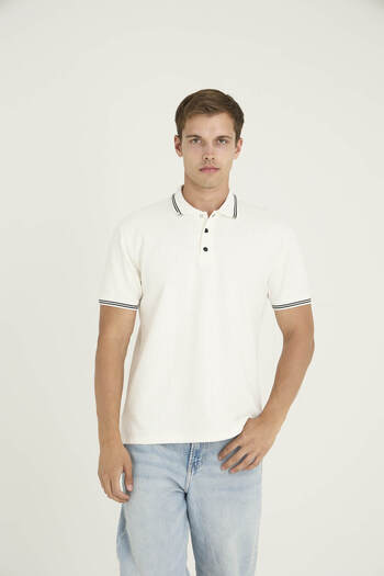 KLY Men's Polo Neck T-Shirt Modern Design Buttoned Collar 80% Cotton