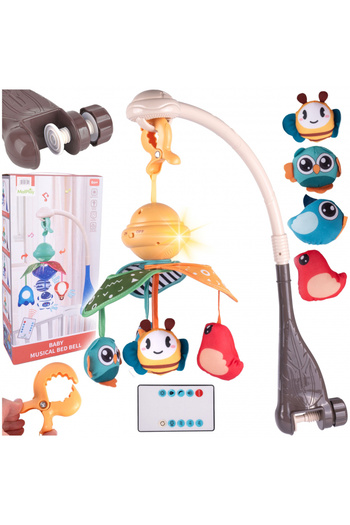 MalPlay Birds musical carousel with remote control for crib