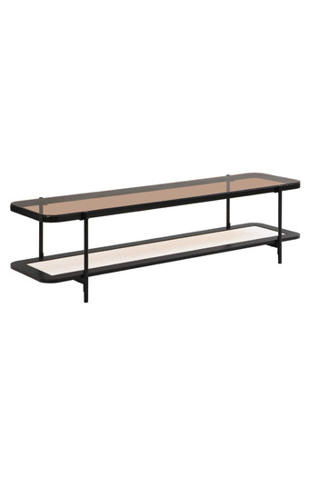 DEC9 Distinctive TV table with a clear glass top