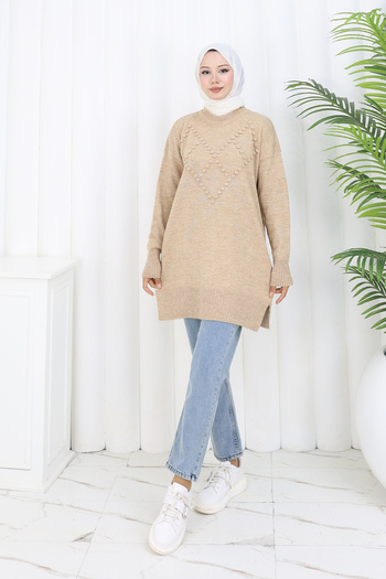 benguen Pompom Knitwear Sweater S3023 Mink