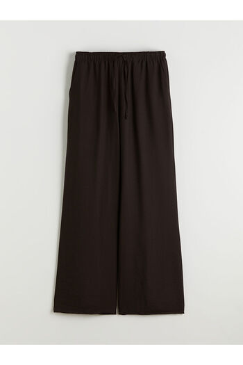 LC Waikiki Brown Wide Leg Women's Trousers with Elastic Waist