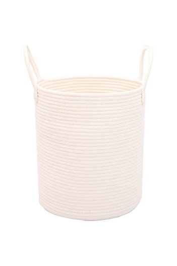 Generic FCG Home - Cotton Rope Basket 30x35cm Woven Rope Basket with Handles for Storage of Laundry, Toys, P