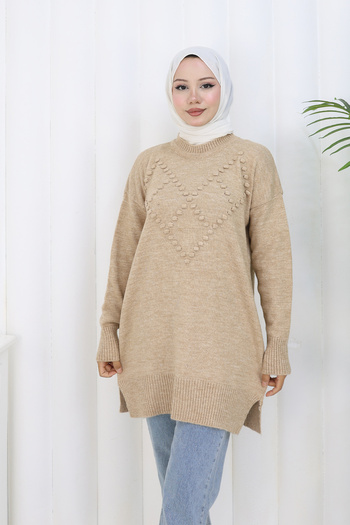 benguen Pompom Knitwear Sweater S3023 Mink