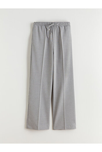 LC Waikiki Gray Elastic Waist Wide Leg Women's Trousers