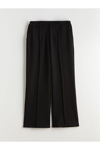 LC Waikiki Black Plus Size Women's Sweatpants with Elastic Waist