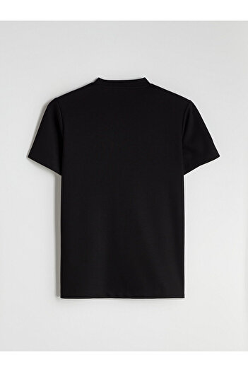 LC Waikiki Black Stand Collar Women's T-Shirt