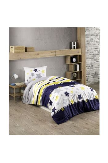 Kristal Tutku Ranforce Single Young Duvet Cover Set - Tutku - Yellow - Navy Blue