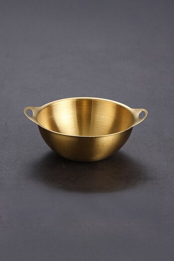 Qerhome 2-Piece Gold Stainless Steel Mini Bowl with Handle – Sauce Presentation Serving Bowl 17 cm (Vd814)
