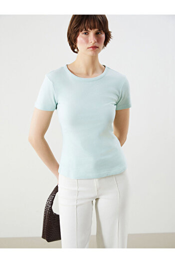 LC Waikiki Turquoise Crew Neck Women's T-Shirt