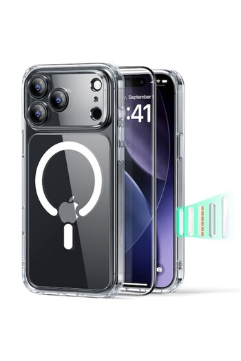 ESR Kit protecție Classic Hybrid, Carcasă și Folie sticlă securizată, compatibil cu iPhone 17 P