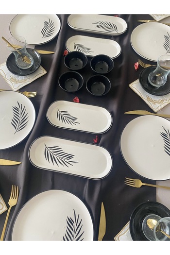 Yiğit Seramik Züccaciye Black Palm 6 Person 20 Piece Breakfast Set (2)