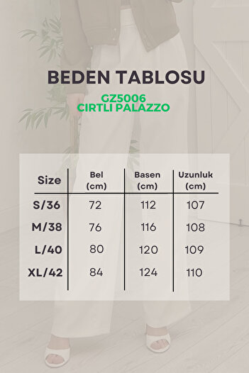adba style Kadın Likralı Örme Cırt Kapama Palazzo Pantolon 4032