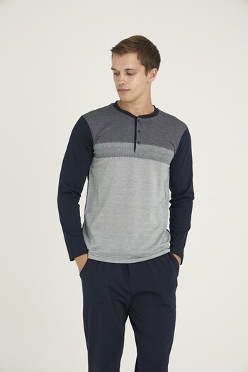 KLY Men's Midi Collar Pajamas 9218