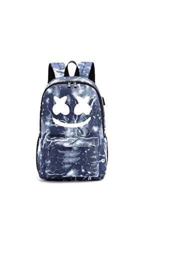 OEM Smart multifunctional backpack with USB, AUX port, phosphorescent Marshmello design