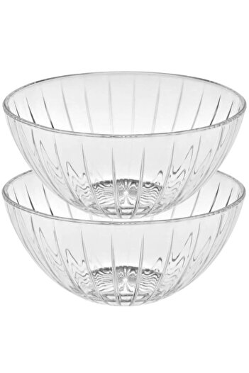 Vidivi Set of 2 tempered glass bowls ACCADEMIA collection 2.8lt 23.5xh11.5cm