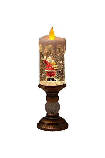 Flippy Decorațiune luminoasă, rabatabilă, lumină LED, sfeșnic ornamental, Moș Crăciun, 26x8,5x8,5 cm, auriu