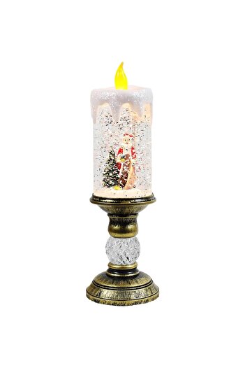 Flippy Decorațiune, Flippy, Lumină LED, Sfeșnic, Moș Crăciun, Lumânare în formă de brad, 26x8,5x8,5 cm, Auriu