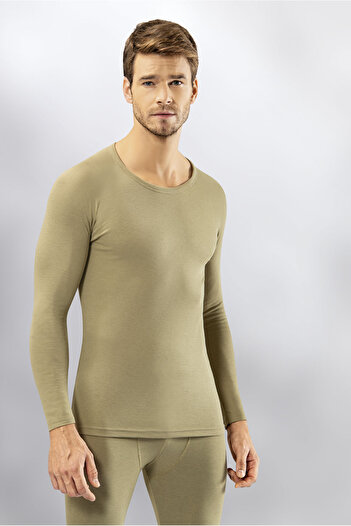 Sereia Men's Comfortable Winter Heatproof Green Thermal Top - Green - Sreiakouttkera2014-Ye