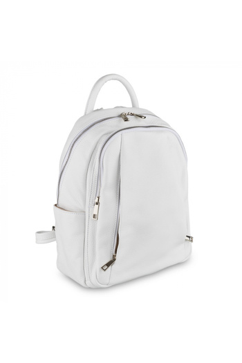 AZZURA Chelsea backpack, 100% natural leather, white, 8087