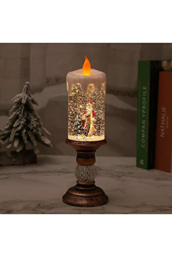 Flippy Decorațiune, Flippy, Lumină LED, Sfeșnic, Moș Crăciun, Lumânare în formă de brad, 26x8,5x8,5 cm, Auriu