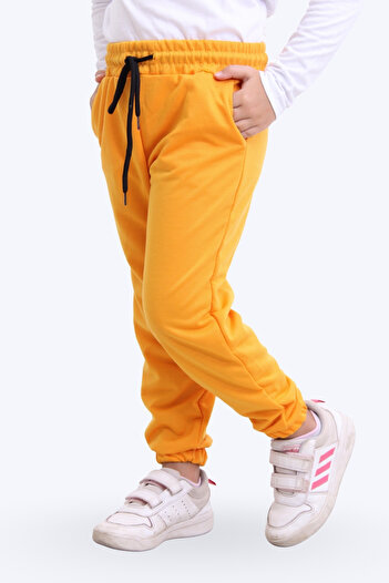panios kids Plain Unprinted Girls' Jagger Sweatpants with Elasticated Legs