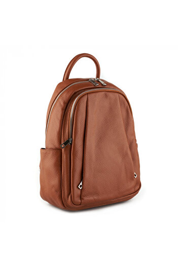 AZZURA Rucsac Chelsea, din piele 100% naturală coniac, 8087