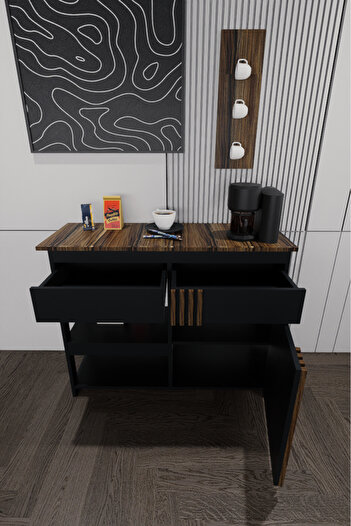 coffee world Modern White/Black and Wooden Coffee Corner