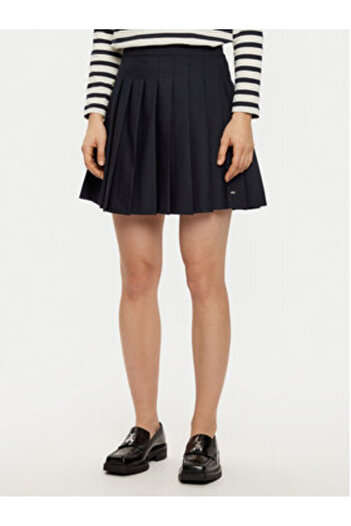 Tommy Hilfiger Fustă plisată pentru femei WW0WW43626 Albastră