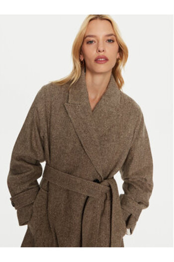 Tommy Hilfiger Women's Wool coat WW0WW43159 Beige